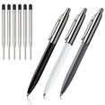 thumbnail image 1 of chaoQ Ballpoint Pen, 3 Pcs Retractable Metal Ballpoint Pens, for gift, Business, Office, 10mm Medium Point Black Ink, 6 Extras Replaceable Metal Refil, 1 of 4