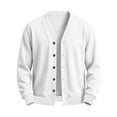 thumbnail image 6 of Dwellite Mens Cardigan Sweater Long Sleeve Button Down Sweaters Classic Fit Lightweight V Neck Cardigan White S, 6 of 6