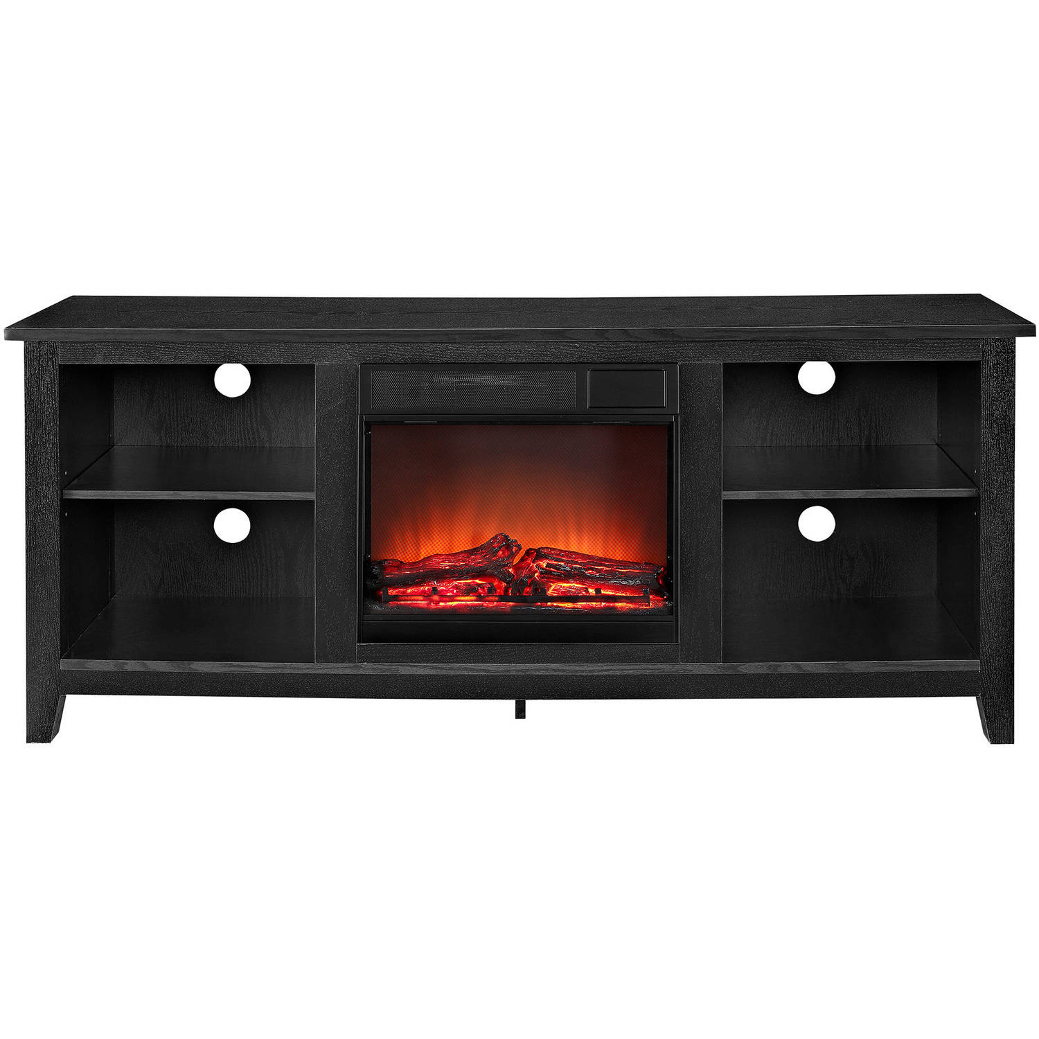 Walker Edison Traditional Fireplace TV Stand for TVs Up to 64" - Black - image 4 of 9