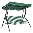 thumbnail image 1 of QinaQin Columpio para patio o porche de 3 plazas con base, toldo ajustable, cojines removibles, patas antideslizantes y resortes reforzados, capacidad de 500 lb, 1 of 8