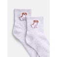 thumbnail image 3 of No Boundaries Women's Ankle Socks, 3-Pack, Size 4-10, 3 of 3