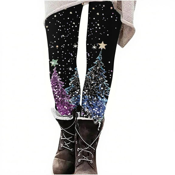 GuangCheng Womens Christmas Yoga Pants Holiday High Waisted Funny Workout Pants Tight High Waisted Leggings Workout Tummy Control Clothing