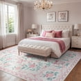 thumbnail image 2 of Lahome Washable 8'x10' Floral Bow Area Rug, Pink Rugs for Living Room, Soft Non-Slip Boho Carpet for Bedroom Kids Room Nursery Dining Room, Large Rug, Pink, 2 of 10