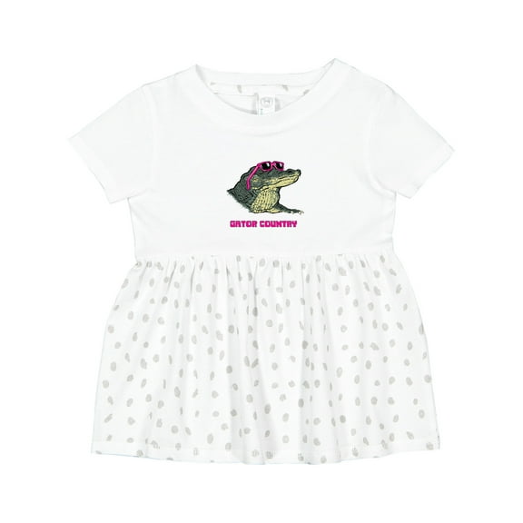 Inktastic Gator Country Sunny Gator in Pink Sunglasses Girls Baby Dress
