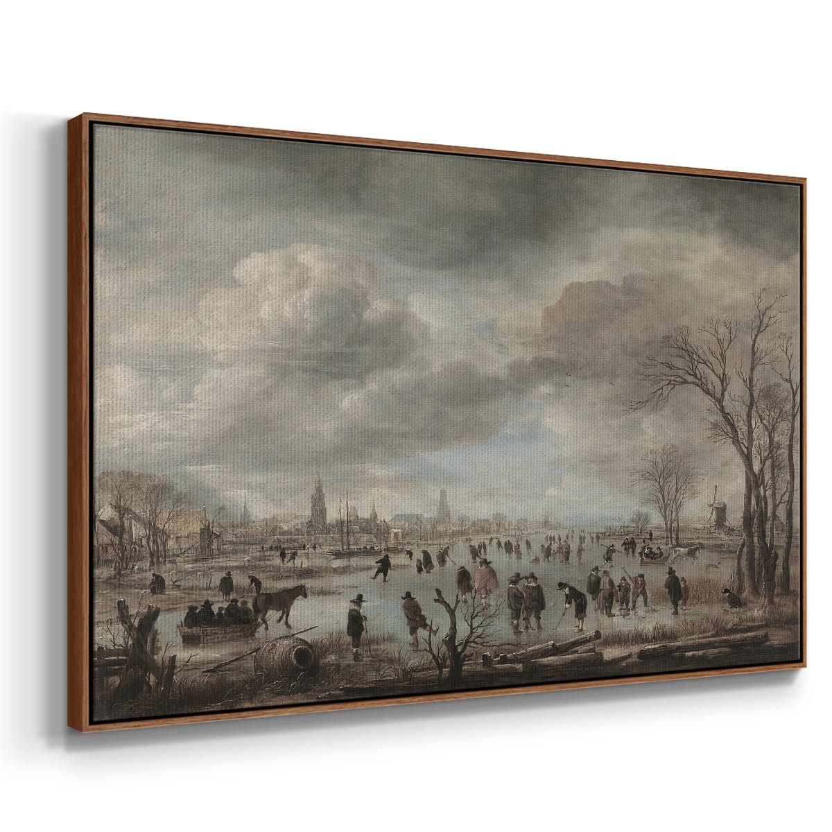 Vintage Landscape-CCCLXXXI By Wexford Home Framed in Walnut Wood Gallery Wrapped Canvas 25 in. x 37 in.