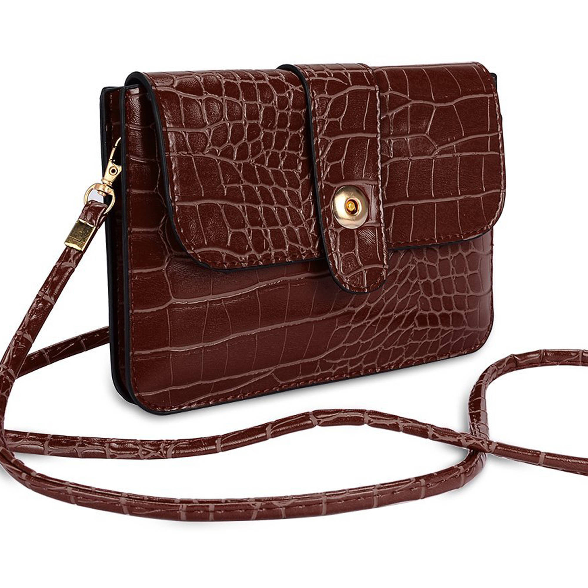 VANGODDY Crocodile Themed Eco Leather Horizontal Phone Pouch