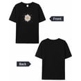 thumbnail image 6 of T Shirts for Women Short Sleeve Cotton Crewneck T-Shirt, Cartoon Flowers Daisy Stars Tee Tops Casual Basic T-Shirts, XS-5XL Black 4XL, 6 of 7
