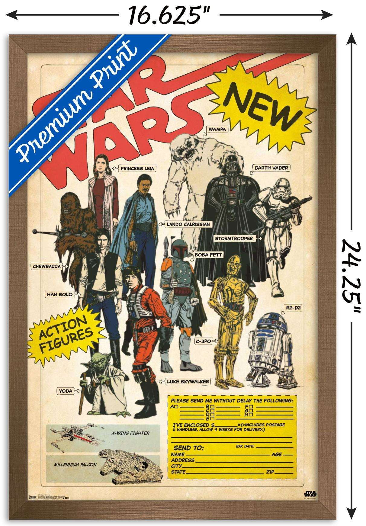 Star Wars: Saga - Ad Wall Poster, 14.725" x 22.375", Framed