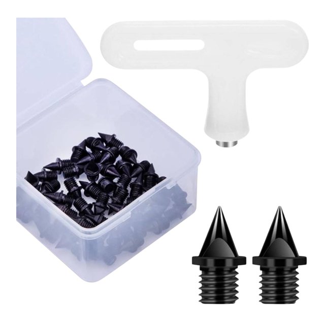 koolsoo 50 Pcs Pointes de Chaussures de Piste avec Clé pour Course Courte Compétition Sportive Noir