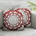 thumbnail image 3 of Shiartex  Throw Pillow Cases Cozy Fleece Mandala Floral Medallion Compass Decorative Cushion Covers for Couch Bed Sofa Farmhouse Decoration Burgundy Grey, 3 of 5