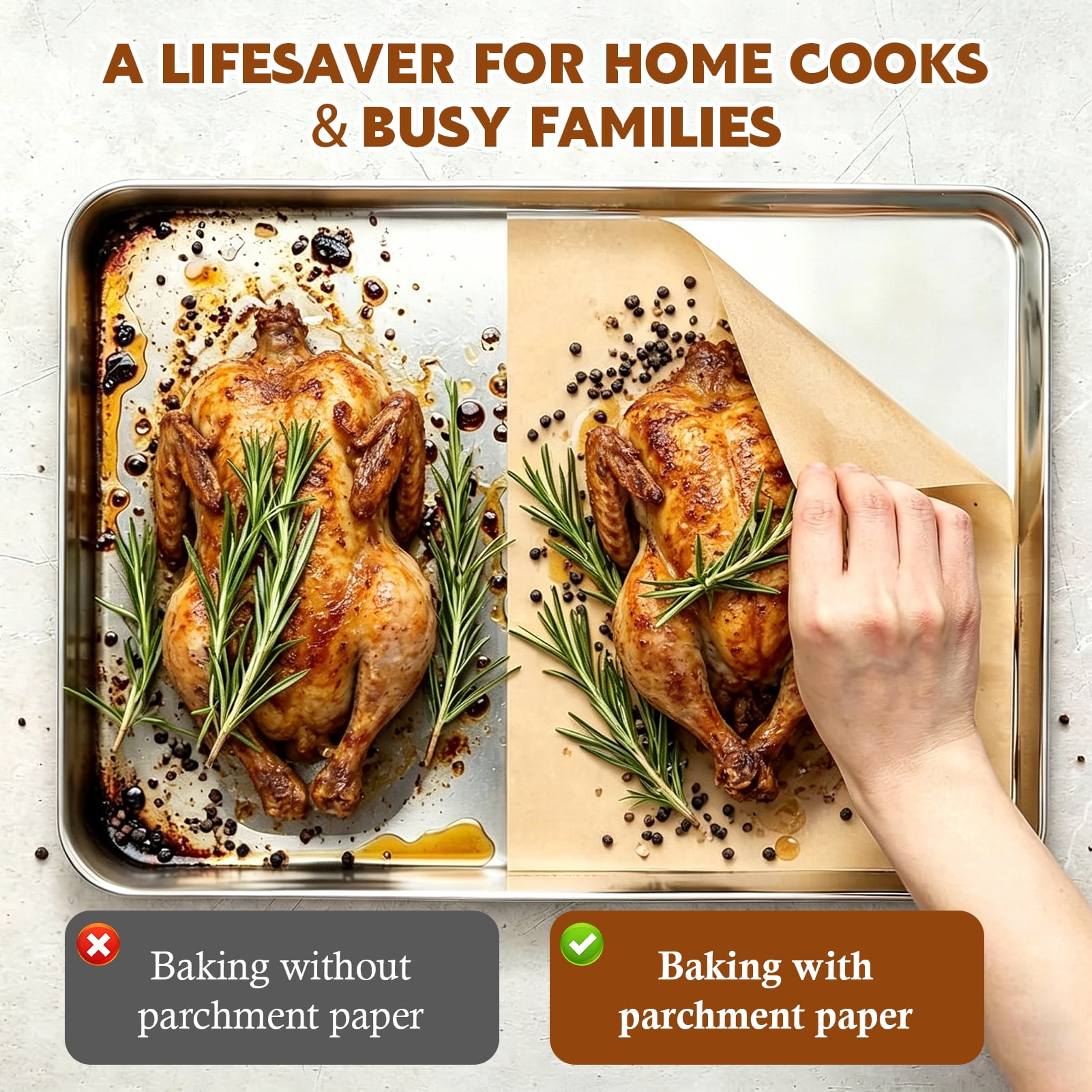 Godance 360 Count Parchment Paper Baking Sheets, 12 x 16 Inch Precut Non-Stick & Unbleached Baking Parchment, Flat Baking Paper Liner for Oven, Grilling, Air Fryer, Steaming, Fit for Half Sheet Pans