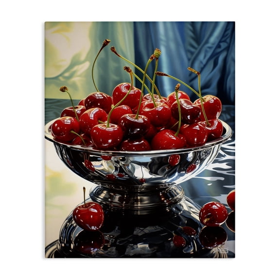 Stupell Industries Traditional Bowl of Cherries Reflection Canvas Art, 16 x 20, by RB