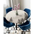 thumbnail image 5 of nqOlkjepod Gray Mist Forest Round Tablecloth, Fitted Table Cover with Elastic for 36"-44" Round Tables, Vintage Trees Birds Natural Landscape Table Cloth Outdoor Dinning Party Waterproof Tablecloths, 5 of 6