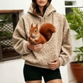 thumbnail image 3 of Leopard Print Pet Pouch Hoodie for Women Long Sleeve Oversized Hooded Sweatshirt for Small Pets Dog Cat Carrier Hoodie, 3 of 9