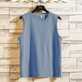 thumbnail image 2 of Aayomet Débardeur Graphique en Coton pour Hommes Sans Manches Col Rond Imprimé Style Raglan (Bleu, TG), 2 of 3