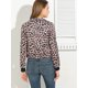 thumbnail image 5 of Allegra K Chaqueta Bomber Corta Floral Cuello Vuelto Cremallera Dobladillo Elástico Para Mujer Negro L Unique Bargains chaqueta, 5 of 6