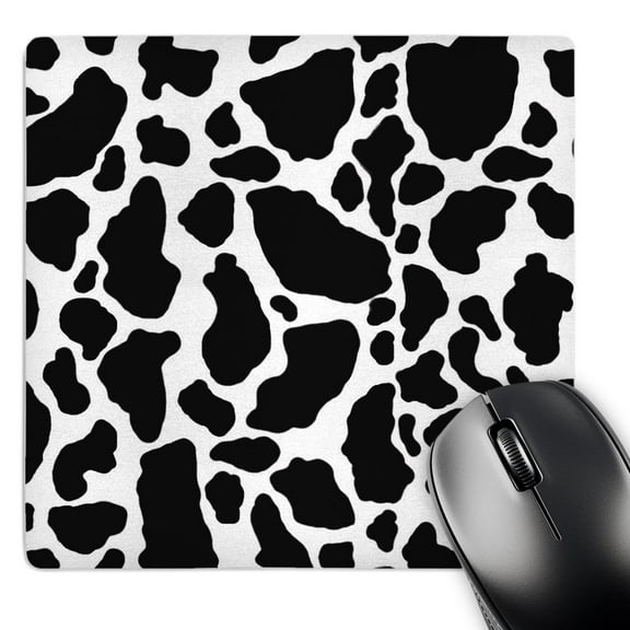3dRose, Black and White Cow Print, MousePad