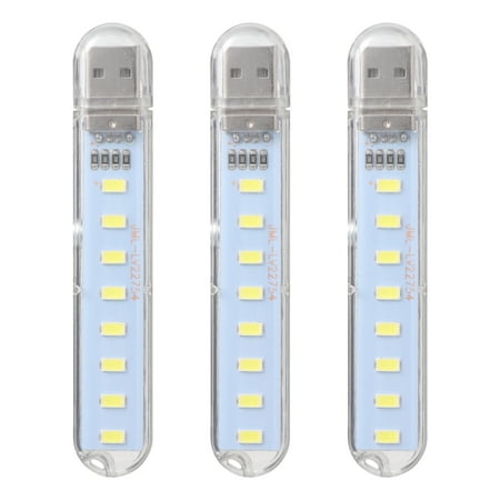 

3 Pcs USB Light Portable Night Lamp Practical USB Charging Light (White Light)