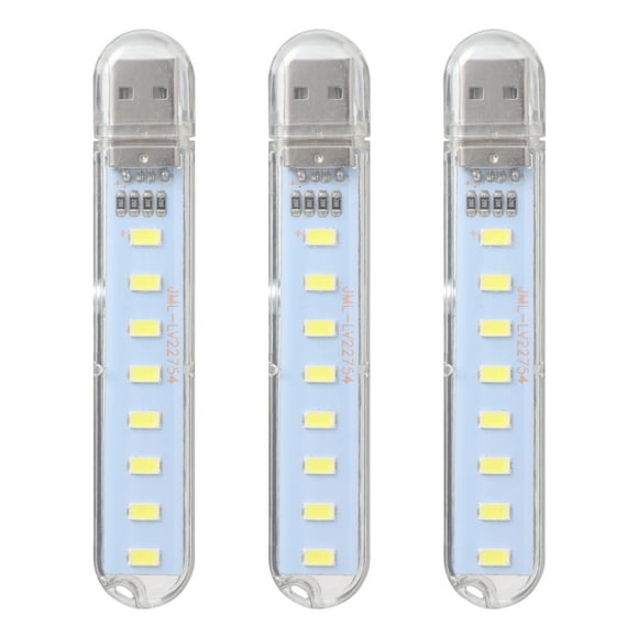 Lámpara de noche portátil con luz USB de 3 piezas Luz de carga USB práctica (luz blanca)