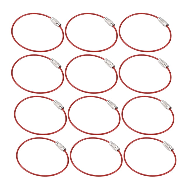 Porte-clés en Fil d'Acier Inoxydable, 12 Pcs Porte-Clés en Fil de Câble Porte-Clés en Fil de Câble Conception Élevée
