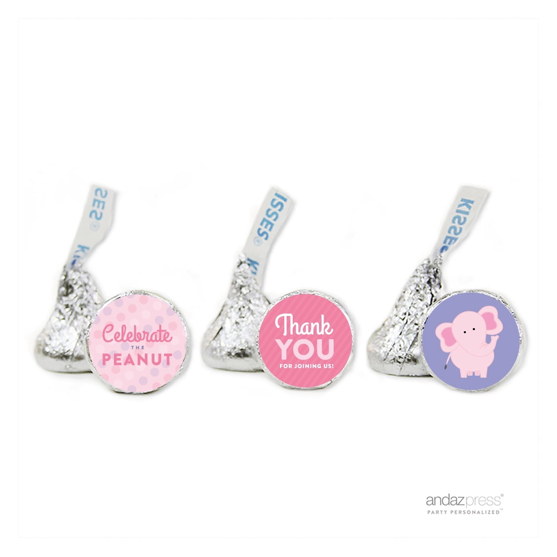 216 IT'S A GIRL BABY SHOWER HERSHEY KISS STICKERS FAVORS PARTY PINK LABELS