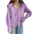 thumbnail image 2 of Elvqul Sweater for Women Shirts Knit Purple Long Sleeve Solid Juniors Sweater Casual, 2 of 6