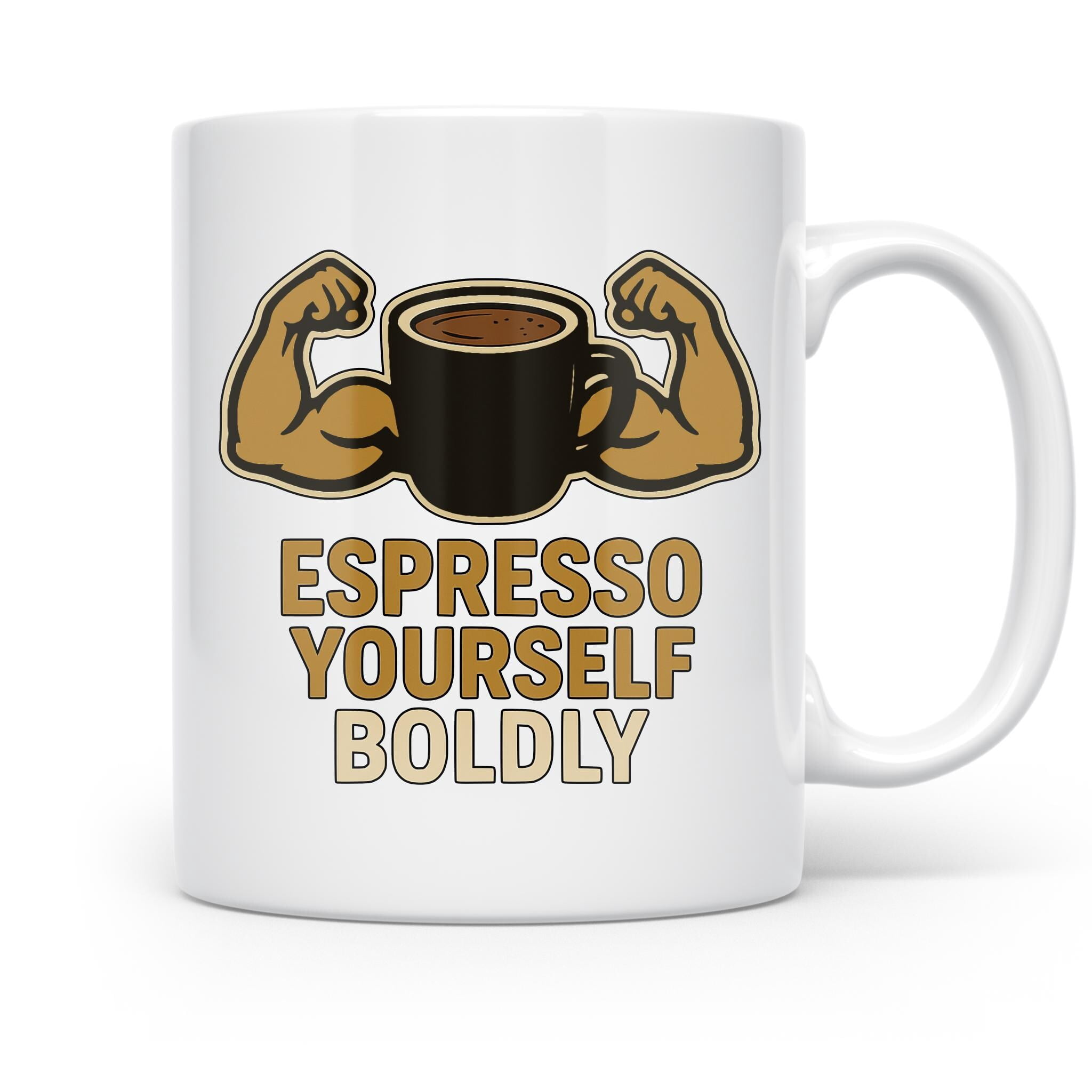 Gym Lover 11 oz Coffee Mug - Espresso Yourself Boldly White Ceramic Gift