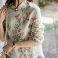 thumbnail image 5 of Skymirror Women Shirt Chinese Style Embroidery Elegant Long Sleeve Cheongsam Shirt for Daily Wear, 5 of 8