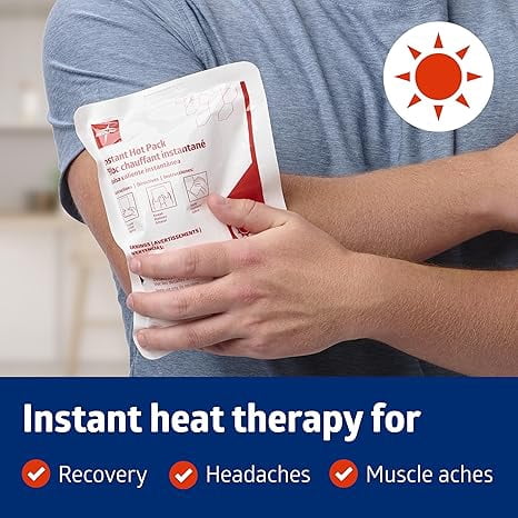 Medline Instant Hot Packs, Large Size - 6"x9", 24/Case, Gel Like Material Provide Consistent Warmth, Disposable