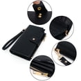thumbnail image 6 of UTO Wallets for Women Vegan Leather RFID Blocking Trifold Purse Card Holder Ladies Clutch Phone Wristlet(Black), 6 of 10