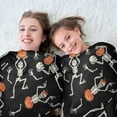 thumbnail image 5 of Skeleton Pumpkin Halloween Pattern Round Blanket,Comfortable Soft Flannel Throw Blanket,All Season,Warm Lightweight Blankets for Sofa Bed Couch Living Room Chair 47"x47", 5 of 5