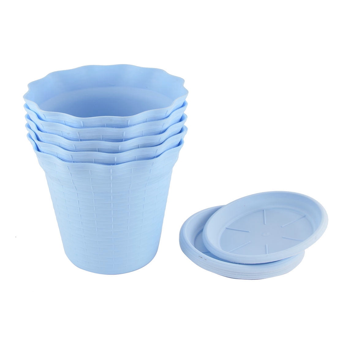 Blue 16.5cm Diameter Plastic Flower Pot Plant Planter Home Garden Decor