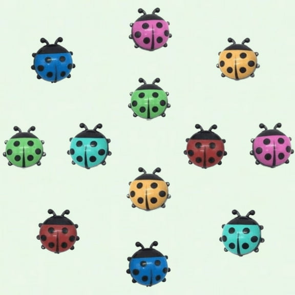 Cute Ladybug Refrigerator Magnets, Colorful Insect Design (Set of 12)