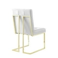 thumbnail image 4 of Posh Living Evan Faux Leather Dining Side Chair in White/Gold (Set of 2), 4 of 8
