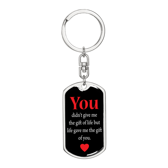Of Life Stainless Steel or 18k Gold Premium Swivel Dog Tag Keychain