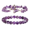 thumbnail image 1 of Pulsera de amatista para mujer Pulsera con cuentas de amatista para la ansiedad Pulsera con capas de piedras Regalos para mujer, 1 of 7