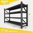 thumbnail image 4 of Fesbos 5000LBS Steel Heavy Duty 4-Tier Garage Shelving Unit, 71"W*24"D*70"H, Adjustable Metal Storage Rack Shelves for Garage, Basement, Warehouse, Industrial Organization, 4 of 9
