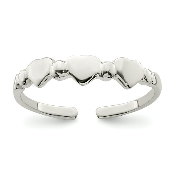 Primal Silver Sterling Silver Hearts Toe Ring