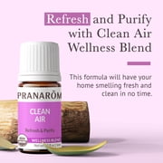 Pranarom - Clean Air Wellness Blend 5ml - Diffusing for Relaxation Ambiance - 100% Pure Organic Oils - Natural Air Freshener, Therapeutic Air Purification, Easy Diffuser Use