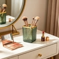 thumbnail image 5 of Vintage Makeup Brush Holder Organizer, Clear PET Cosmetic Storage Cup, Multifunctional Vanity Countertop Pencil and Lipstick Holder(Green,11.5x8x8cm), 5 of 7