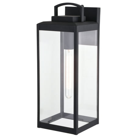 

Kinzie 1 Light Dusk to Dawn Black Outdoor Wall Lantern Clear Glass