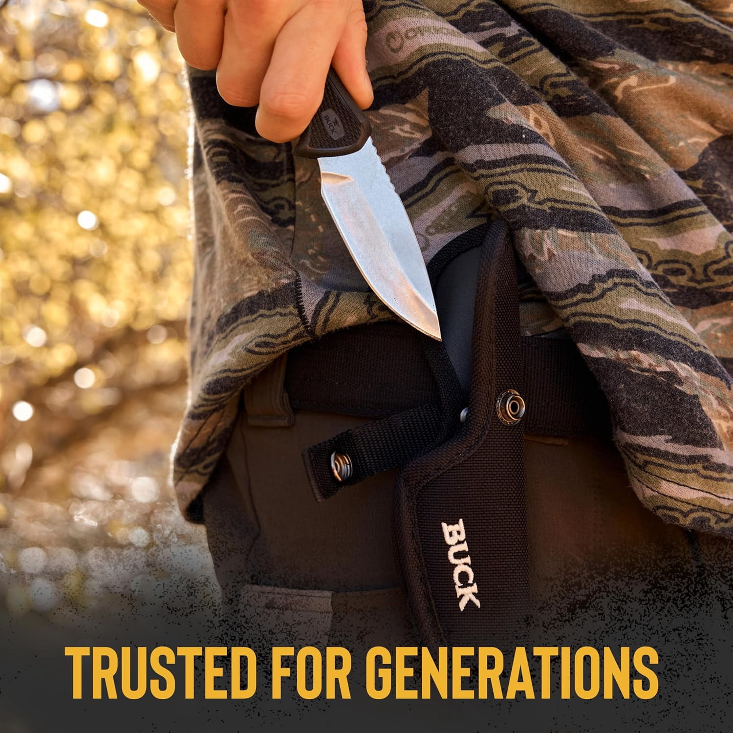 Buck Knives 684 Small BuckLite Max II Hunting Knife, 3-1/4" Fixed Blade, Rubber Handle, 2.8 oz