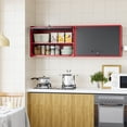 thumbnail image 4 of AUHUP Steel Wall Cabinet, Versatile Adjustable Metal Wall Mounted Storage Cabinet Organizer for Garage, Office, Kitchen, Red Black, 31.5"W x 22"H x 16"D, 4 of 8
