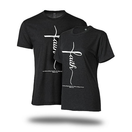 - Faith Cross, Vintage Black Shirt-Hebrews 11:1
