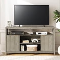 thumbnail image 4 of ARKANTOS Tall TV Stand for TVs up to 65", Wave Pattern Media Console with Storage, Light Gray Oak, 4 of 11
