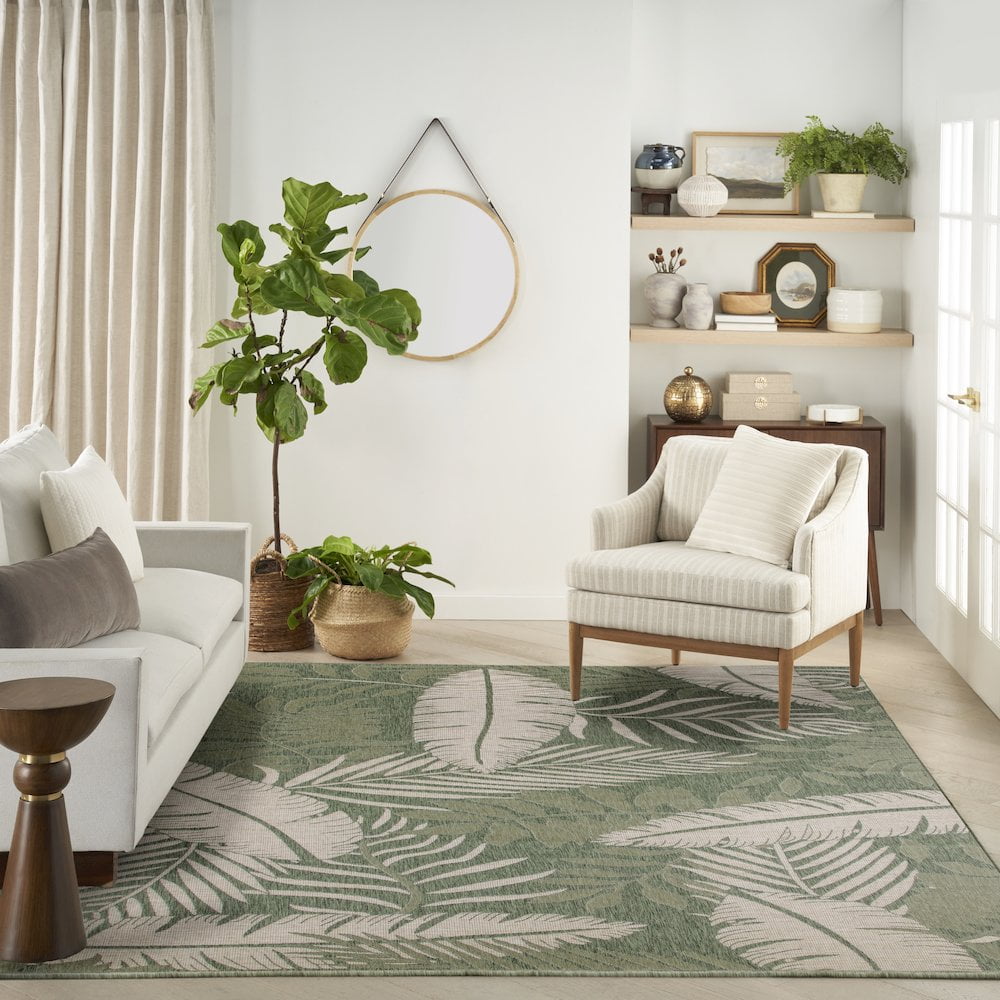 Nourison Home Garden Oasis 10' x 14' Green Ivory Outdoor Rug