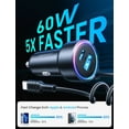 JOYROOM USB C Car Charger, 60W Fast Charging Dual Port PD & QC 3.0 Car