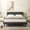 black, variant on Full Size Bed Frame , Upholstered Full Headboard,with Durable Wood Leg, Fabric Bed Headboard in Modern Button Design, Light Grey
