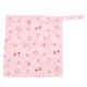 thumbnail image 1 of Bolsa de pañales de tela para bebé, patrón de dibujos animados, cremallera única, lavable, reutilizable, organizador de pañales colgante, Animal rosa, 1 of 5