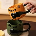 thumbnail image 2 of TAROFISH Cat Stacking Mug, Cute Coffee Mugs, 4 Styles Ceramic Coffee Mugs, Funny Animal Mugs, Gifts for Cat Lovers.,Green,9.3X8CM, 2 of 7